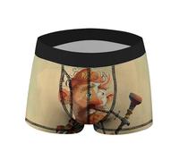 JEKYQ Cartoon Scottish Bagpipe Boxer Briefs for Men Breathable Underwear Boxer Brief Comfort Soft Trunk Underwear for Men, Cartoon Scottish Bagpipe, Large