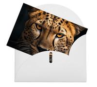 JEKYQ Greeting Cards Thank You Card with Envelopes Blank Note Card Cheetah Looking Ahead Greeting Cards Blank Card for Birthday Occasion Cards Notecards for Thank You Congratulations 6" × 4"