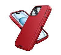 Jelanry Compatible with iPhone 15 Plus Case Heavy Duty Protective Rugged Phone Case, Full Body Anti-dust Shockproof Drop Proof Protection Armor Cover for Apple iPhone 15 Plus 5G 6.7 inch, Red/Black