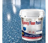 Jelaqmot 1KG Pack Epoxy Color Sand Floor Paint, Self-Leveling High Gloss Waterproof Coating (Sky Blue)