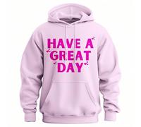 Jelaqmot Skeleton Middle Finger Hoodie - “Have A Great Day” Slogan, Unisex Pullover with Pockets, Halloween Streetwear (LigthPink&Hot Pink,XXL)