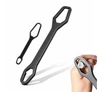 Jelaqmot Universal Self Adjusting Wrench, Dual-Head Self Adjusting Wrench Tool with Slim 3.5mm Profile, Adjustable Grip for Nuts & Bolts, Ideal for Automotive, Plumbing, Home Repair (A-Black)