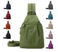 Jelaqmot Waterproof 2-Way Commuter Bag, Oxford Large Capacity Two Shoulder/Crossbody Bag, Travel Tote For Women & Man (Avocado green)