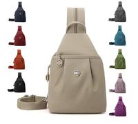Jelaqmot Waterproof 2-Way Commuter Bag, Oxford Large Capacity Two Shoulder/Crossbody Bag, Travel Tote For Women & Man (Light khaki)