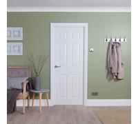 Jeld-Wen 6 Panel Solid Core Unglazed Contemporary White Woodgrain Effect Internal Door, (H)1981mm (W)838mm (T)35mm