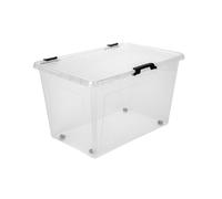 JELENIA PLAST 52L Storage Box Toy Chest 60x40x35cm Transparent Lid