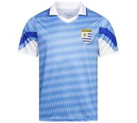JELEX Retro History Men's Jersey with Embroidered Logo and Short Sleeves, Nostalgia Design for Football Fans Ideal for Collectors, Uruguay, S