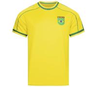 JELEX Retro History Men's Jersey with Embroidered Logo and Short Sleeves, Nostalgia Design for Football Fans Ideal for Collectors, brazil, XXL
