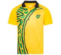 JELEX Retro History Men's Jersey with Embroidered Logo and Short Sleeves, Nostalgia Design for Football Fans Ideal for Collectors, Jamaica, L