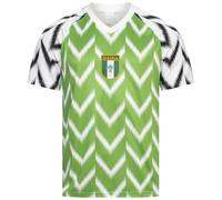 JELEX Retro History Men's Jersey with Embroidered Logo and Short Sleeves, Nostalgia Design for Football Fans Ideal for Collectors, Nigeria, XL
