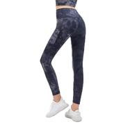 JELID Yoga Pants, Tie Dye Leggings, Side Pocket Sweatpants, Black, L,Yoga Leggings