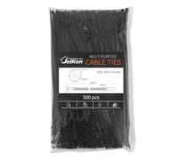 JelKen 500 Pack Black Cable Ties, 200mm x 3.6mm, 8" Nylon Tie Wraps, Self-Locking Strong Zip Ties for Home Office and Garden