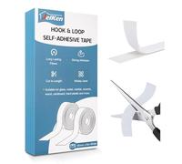 JelKen Hook and Loop Tape, 30mm x 6m, Heavy Duty Self Adhesive Tape Extra Strong Double Sided Sticky Strips for Carpet Picture Hanging Fabric Home Office Industrial | Cut-to-Length (White)