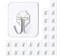 JelKen Self Adhesive Hooks,24 PCS Heavy Duty Door Wall Adhesive Hooks for Kitchen, Bathroom, Office, Closet, Hanging Coat Cloth Towel Key Decorations