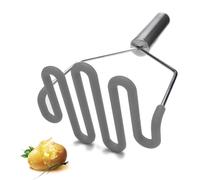 Jell-Cell Premium Silicone Potato Masher with Stainless Steel Handle, Gray
