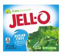 JELL-O SUGAR FREE LIME LOW CALORIE GELATIN DESSERT 1 x 8.5g BOX JELLO