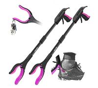 Jellas 2-Pack 32 Inch Grabber Reacher Tool with Shoehorn, 360° Rotating Head Grabber Tool for Elderly, Outdoor and Indoor Trash Picker Grabber (Purple)