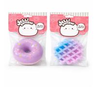 Jelli Squishi Sweet Treats Squishy Toy (2 Pack) - Sensory Fidget Stress Relief Toy for Kids - Soft Jelly Squeeze Waffle and Doughnut Kavaii Taba Mochi Toy - Random Colours
