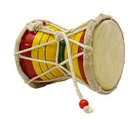 JELLIFY Pack of 2 Indian Musical Instruments Damaru (9.5 cm) Meditation Kirtan Shiv Damroo Percussion home decor Damarukam Showpiece for Home Decor/Office/Living Room/Bedroom,