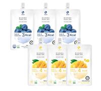 Jelly B Sugar Free Diet Jelly Drink Snack Mango & Blueberry Flavour 150ml (Pack of 6) - Refreshing Low-Calorie Zero Sugar Beverage with Chewy Jello Bits, HALAL & GLUTEN FREE