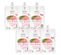 Jelly B Sugar Free Jelly Drink 150ml (Pack of 6) - Refreshing Low-Calorie Beverage with Chewy Bits, Assorted Fruity Flavours - HALAL - GLUTEN FREE (Peach)