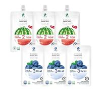 Jelly B Sugar Free Jelly Drink 150ml (Pack of 6) - Refreshing Low-Calorie Beverage with Chewy Bits, Assorted Fruity Flavours - HALAL - GLUTEN FREE (Assorted (Watermelon & Blueberry))
