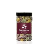 JELLY BABIES 1.2kg SMALL Sweet Jar - A Personalised Gift Jar filled with your favourite Retro Sweets! (Congratulations)