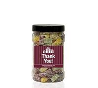 Jelly Babies 1.3kg Small Sweet Jar - A Personalised Gift Jar Filled with Your Favourite Retro Sweets! (Thank You)
