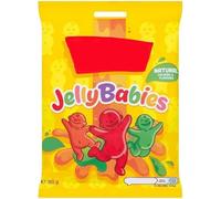 Jelly Babies Fruit Flavoured Gummy Candy, Natural Colours & Flavours, 165g