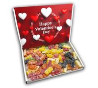 Jelly Babies Happy Valentines Day Sweets Gift Box Hamper (RED VALENTINES FRONT)