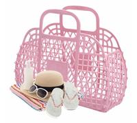 Jelly Bag, Beach Handbags, Trendy Reusable Tote, Flexible Texture Lightweight Feel Soft Flexible Design Waterproof Build for Women Girls Summer Wedding Concert Beach Outdoor Use