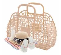 Jelly Bag, Beach Handbags, Trendy Reusable Tote, Flexible Texture Lightweight Feel Soft Flexible Design Waterproof Build for Women Girls Summer Wedding Concert Beach Outdoor Use
