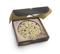 Jelly Bean Jumble Chocolate Pizza, Belgian Milk Chocolate with Rainbow Drops, Jelly Beans, and White Chocolate Curls | The Gourmet Chocolate Pizza Company| Gifts for him| Gifts for her. (7 inch)