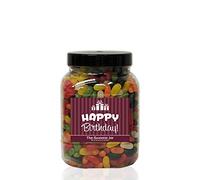 JELLY BEANS 2.1kg MEDIUM Sweet Jar - A Personalised Gift Jar filled with your favourite Retro Sweets! (Happy Birthday)