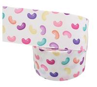 Jelly Beans Grosgrain Ribbon 2 Metres Length x 38mm Width for Hair Bows, Birthday Cakes, Crafts, Cake Topper, Jelly Bean, Sweets
