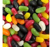 Jelly Beans in 1 x Reuseable Retro Victorian Style Jar 970ml Plastic (Jelly Beans) by Prestige Discount Centre Ltd