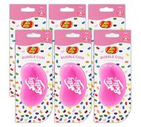 Jelly Belly Car Air Freshener, 3D Gel, 30 Day Long Lasting Fragrance, Pink Hanging Novelty Car Scent Accessory - Bubblegum 6 Pack