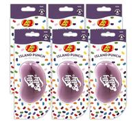 Jelly Belly Car Air Freshener, 3D Gel, 30 Day Long Lasting Fragrance, Purple Hanging Novelty Car Scent Accessory - Island Punch 6 Pack