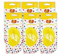 Jelly Belly Car Air Freshener, 3D Gel, 30 Day Long Lasting Fragrance, Yellow Hanging Novelty Car Scent Accessory - Lemon Drop 6 Pack