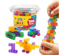 Jelly Blocks, 120-Piece Stackable Interactive Toys, 150pcs Kids Building Play Set, Fun Squeeze Learning, Educational Construction Kit, Premium Accessories for Boys Girls School Classroom Travel Party