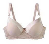 Jelly Bra,Non Wired Bras For Women Uk,Plus Size Underwire Bra Seamless Full Coverage Lace Trim Comfortable Everyday Wear Smooth T Shirt Bra Support For (Beige, 95C)