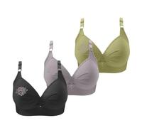 Jelly Bra,Push Up Bras For Women,Women's Comfortable Floral Print Support Bra With Triple Hook Closure For Daily Wear And Relaxation Soft Breathable Fabric (Dark Green, 42)