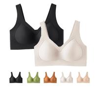 Jelly Bra, Seamless Soft Comfort Jelly Strip Wireless Bra Seamless Comfort and Soft Breathable (2Pcs-b,XXL)