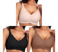 Jelly Bra Sports Bras Women 3 Pack 2 Pack Non Wired Support Full Coverage Wireless Push Up Soft Everyday Seamless Bras Comfort Jelly Bra Sports Lightweight Quick Dry Stretch Tops Underwear