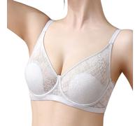 Jelly Bra,Sports Bras Women,French Plus Size Seamless Comfort Bra Wireless Support Side Coverage Pure Desire Underwear (Grey, 42)