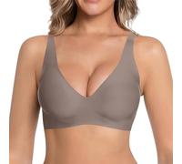Jelly Bras for Women Deep V Wireless Push Up Leopard Bra Lift Supportive Full Coverage No Underwire Seamless Jelly Bras Plunge Bralette Comfort Adjustable Straps Everyday T-Shirt Shapecurve Bra New