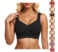 Jelly Bras for Women UK Plus Size Wireless Push Up Bra Full Coverage Support Seamless Bra Breathable Padded Large Busts Underwear with Adjustable Strap Gym Yoga Sleep Comfort Gel Bras