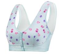 Jelly Bras For Women Uk, Women'S Front Closed Tank Top Bra Ice Silk Front Button Printed Thin Underwear Bra For The Elderly