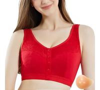 Jelly Bras,Wireless Jelly Bra,Breast Prosthesis Bra For Post Care Breathable Silicone Liner With Comfort Design For Everyday Use And Cancer Recovery (Red, 42)