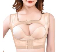 Jelly Bras, Women Brea Mash Breast Lifting X Shaped Beautify Back Corset Chest Back Posture Correction Front Buckle Bra